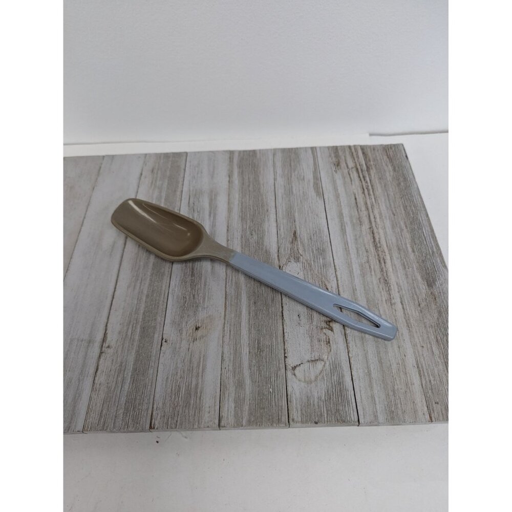 King Kraft #1 Country Blue Nylon Plastic Solid Spoon 11" Vintage